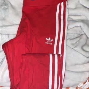 Red adidas leggings